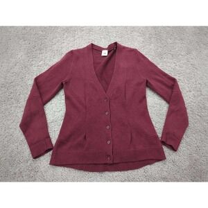 CAbi Catch Cardigan Sweater Womens‎ Small Red Button Up V-Neck Long Sleeve